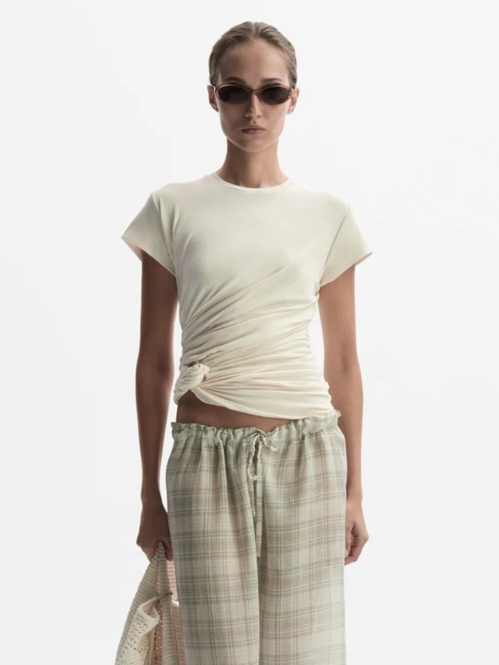 MAGDA BUTRYM Gathered jersey T-shirt Size 40
